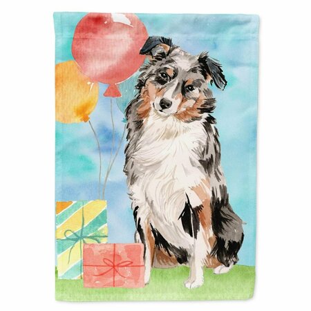 PATIOPLUS Happy Birthday Australian Shepherd Flag Canvas House Size PA2874901